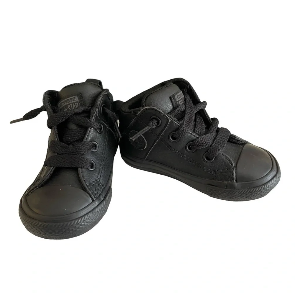 Converse All Star Black Mid Street Sneakers Baby Size 5